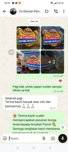 Testimonial Papan Bunga Pernikahan cipining