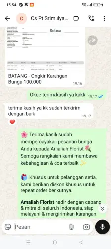 Testimonial Papan Bunga cipining