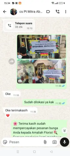 Testimonial Papan Bunga cipining