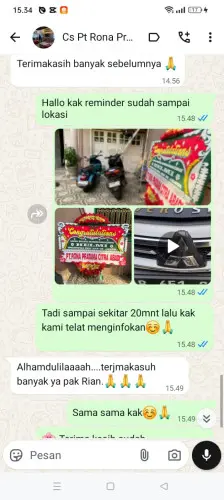 Testimonial Papan Bunga cipining