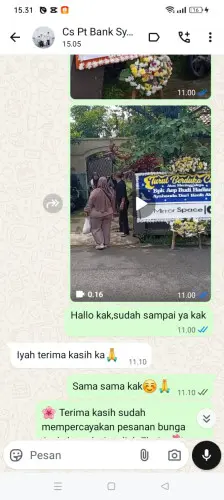 Testimonial Papan Bunga cipining